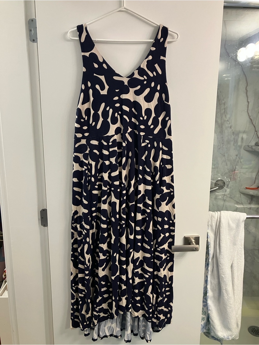 Tribal Navy and Cream Abstract Print Maxi Dress - Picture 1 of 5